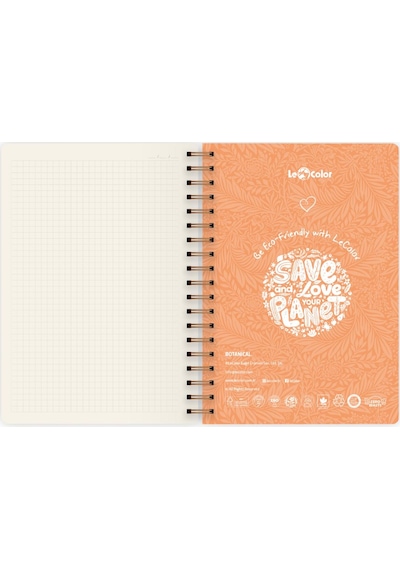 Botanical Spiralli Defter Kareli Kırmızı 17x24 Cm