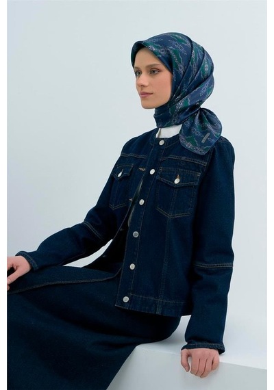 Armine İpek Eşarp 2026 Yaz - 9522-86 Lacivert Twill