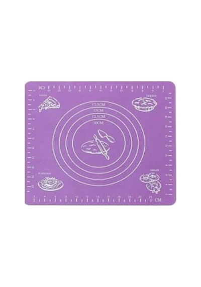 Silikon Silpat Hamur Açma Matı 50x40 Cm Tezgah Örtüsü Tatlı Hazırlığı Günlük Kullanım Çok Renkli