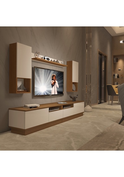 Decoraktiv Trendstyle 5220das Mdf Tv Ünitesi Tv Sehpası - Ceviz Beyaz Ahşap - Beyaz Decoraktiv Trendstyle 5220das Mdf Tv Ünitesi Tv Sehpası - Ceviz Beyaz Ahşap - Beyaz