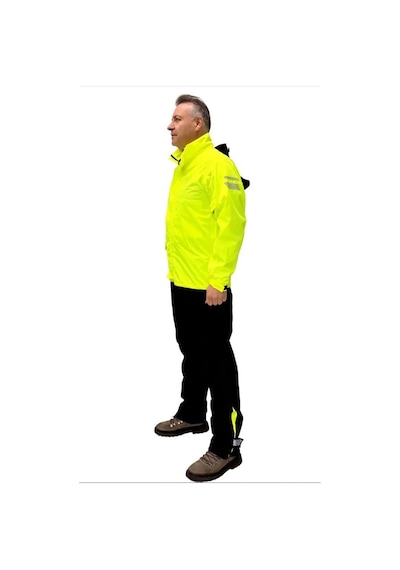 Caretech Ct-neonpro Motosiklet Yağmurluk Astarlı Kapüşonlu Reflektörlü Çantalı Su Rüzgar Geçirmez Medium