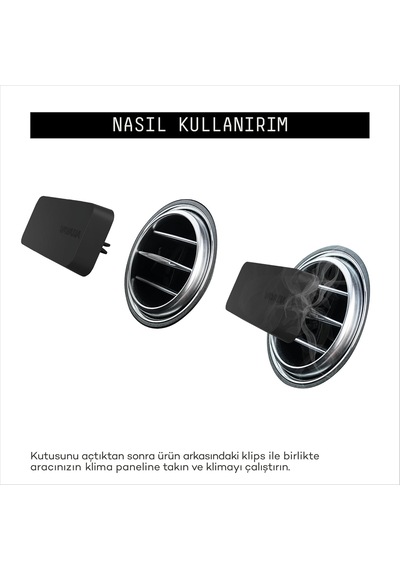 Araba Klima Kokusu, Flat Oto Kokusu, 60 Gün Etkili Araç Kokusu Siyah Musk