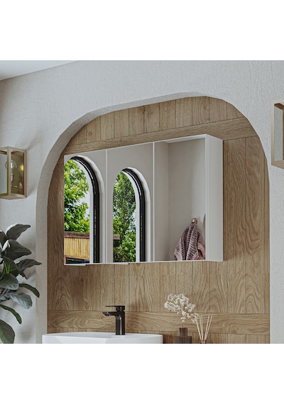 Banyo Dolabı Kulpsuz 3 Kapaklı Mdf 90 Cm Aynalı Banyo Üst Dolabı Mat Beyaz Banyo Dolabı Kulpsuz 3 Kapaklı Mdf 90 Cm Aynalı Banyo Üst Dolabı Mat Beyaz