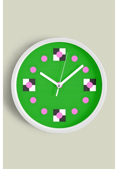 Soyut - Geometrik Temalı Modern Duvar Saati - 42cm - Önü Camlı Beyaz Kasa - Sessiz Mekanizma-jh0050 Beyaz