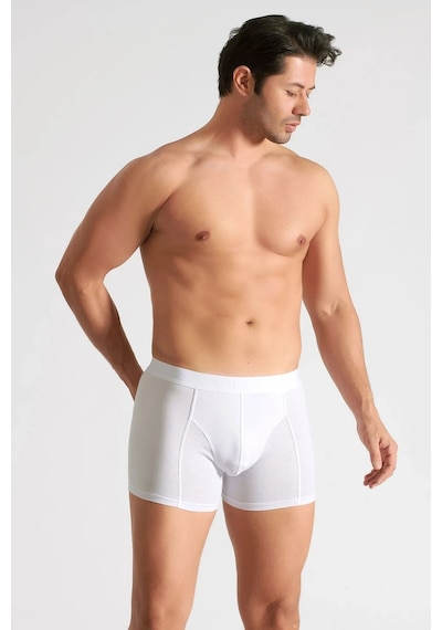 Kit İç Giyim Tutku 2 'li Elastan Penye Erkek Boxer Beyaz