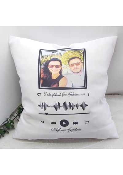 Sevgililer Günü Spotify Fotoğraflı ve Yazılı Yastık