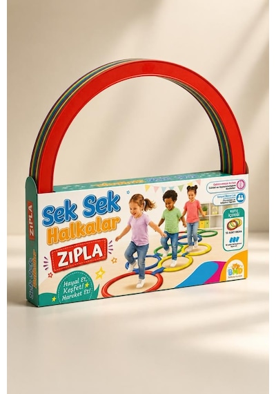 Sek Sek Halka Oyunu 10 Renkli Halka Birleştirmeli Parkur Oyuncağı Denge Ve Koordinasyon Eğitici Oyuncak