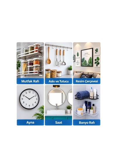 Vıvaluxe Şeffaf Yapışkanlı Duvar Askısı 4'lü Set