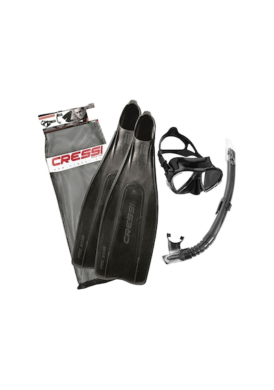 Cressi Pro Star Palet Maske Şnorkel Seti Black-no:45-46 Siyah