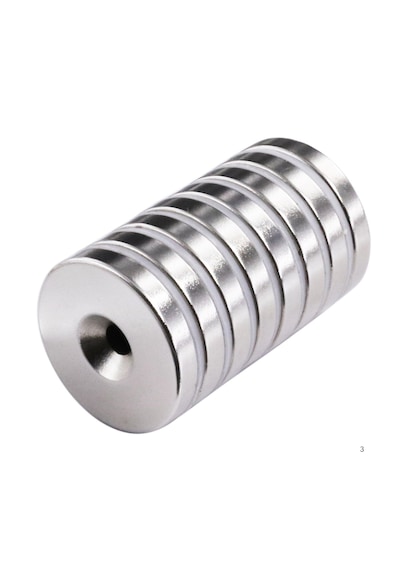 1 Adet Neodyum Mıknatıs Dış Çap 25mm Havşalı Delik 5,5mm Kalınlık 5mm D25xd5,5/10x5 N149