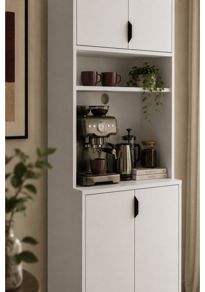 Goodnight Home Armon Mini 4 Kapaklı Kahve Köşesi Stüdyo Mutfak 64x190x44 Cm Antrasit Modern Tasarım Beyaz - 914345286 Beyaz Goodnight Home Armon Mini 4 Kapaklı Kahve Köşesi Stüdyo Mutfak 64x190x44 Cm Antrasit Modern Tasarım Beyaz - 914345286 Beyaz