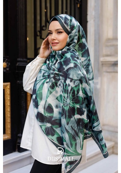 Mimiyum Sarmaşık Leopar Şal Yeşil