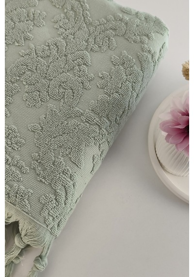 Sevim Otantik Saçaklı Banyo Havlusu - 90x150 Cm - Yüksek Su Emiciliği Acıkyesıl Açık Yeşil