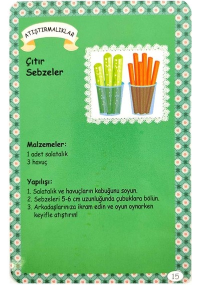 Annemle Sağlıklı Tarifler Yapıyorum Eğitici Kartlar