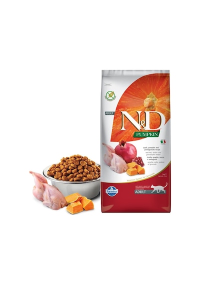 N&D Pumpkin Tahılsız Bal Kabaklı Bıldırcın Etli ve Narlı Yetişkin Kedi Maması 5 KG