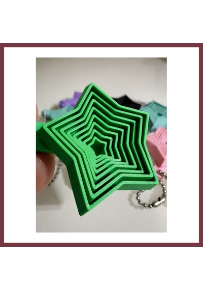 Storeşahin 3d Baskı Yıldız Fidget Anahtarlık - Hareketli Stres Oyuncağı Ve Çanta Aksesuarı-yeşil Shn0720