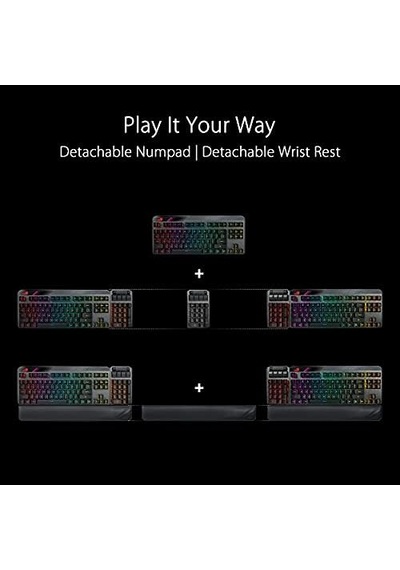 Rog Claymore Iı/rx Red/pbt/uk Aura Sync Rgb Bilek Desteği Mekanik Oyuncu Klavye Türkçe Tuş Dizilimi Rog Rx Red Swıtch İngilizce