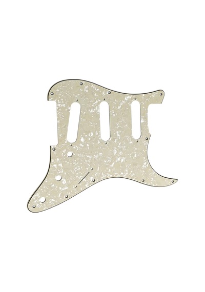 Stratocaster St Kasa Elektro Gitar Pickguard 3 Katmanlı 11 Delikli Beyaz Krem Desenli