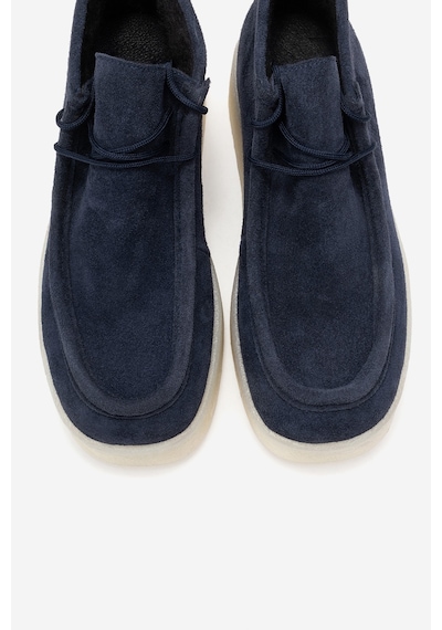 Luvishoes Luvi Shoes Melıa Lacivert Süet Hakiki Deri Kadın Bilekte Bot Lacivert