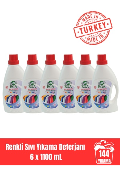 Renkli Sıvı Yıkama Deterjanı 6x 1100 Ml 6 L