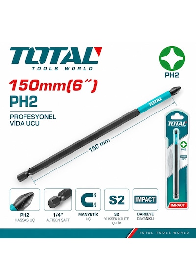 Total Ph2 150mm Darbeli Yıldız Uç