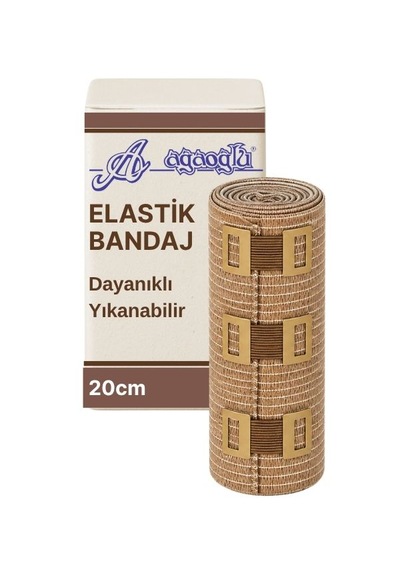 Elastik Bandaj 20cm, 4 Klipsli 4,5 Metreye Kadar Uzar, Spor Ve Günlük Kullanım