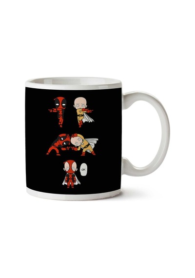 Deadpool Bir Punch Man Füzyon İki Tarafı Baskılı Kupa Bardak
