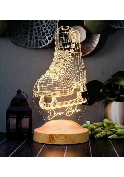 Buz Pateni 3d Led Lamba Artistik Buz Pateni Sporcusuna Özel Hediye, Buz Pateni Sporcu Ve Antrenör Hediyesi Edea, Jackson