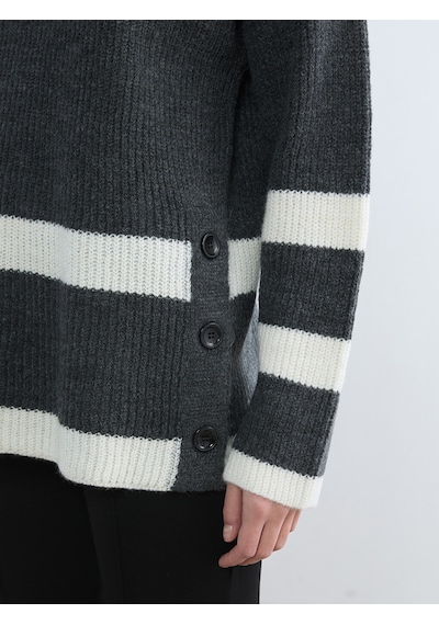 Lcw Comfort Gri Yarım Balıkçı Yaka Kadın Triko Tunik