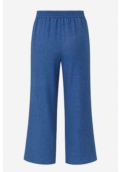 Mizalle Keten Dokulu Beli Lastikli İndigo Mavi Bol Kesim Pantolon Indigo