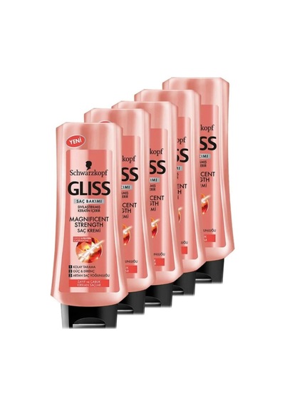 Schwarzkopf Gliss Magnificent Strength Saç Bakım Kremi 5 x 360 ML