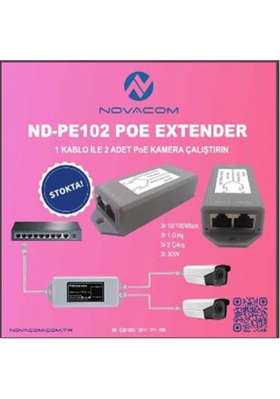 Nova Nd-pe102w 10-100 Mbps 1 İnput 2 Output 30w Dış Ortam