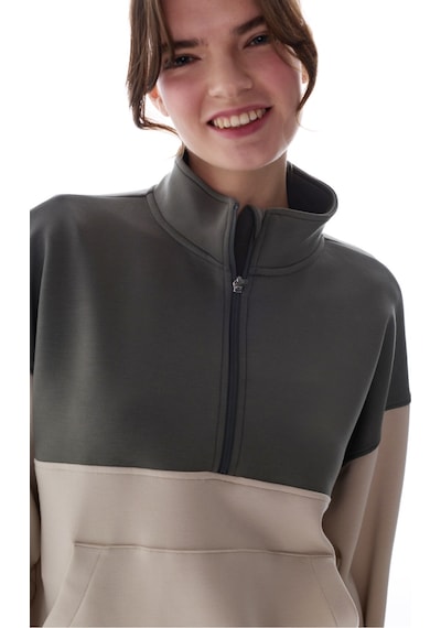 Penti Haki Silky Feel Color Block Sweatshirt