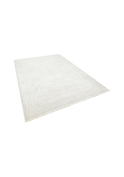 Viskon Bambu Dokuma Halı Yumuşak Dokulu Modern Sık Dokuma Salon Halısı Queen 8112 Gri Beyaz