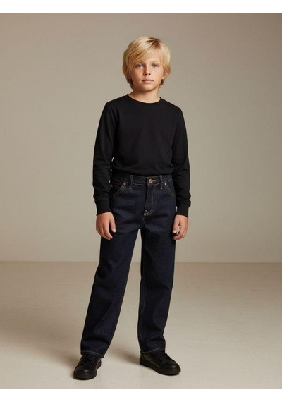 Zekids Erkek Çocuk Geniş Paça Denim Pantolon-16640 Renkli