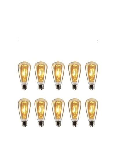 Dekoratif Armut Rustik Ampul 10'lu Paket Ct-4350 4w Amber