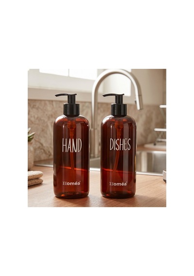 Homea Hands Dishes Sabunluk Amber Renk Şık Ve Modern Mutfak & Banyo Sabunluk, Sıvı Sabunluk
