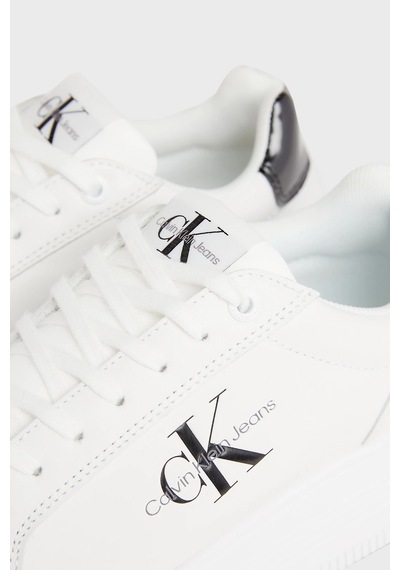 Calvin Klein Kadın Ayakkabı Yw0yw01431 01w Beyaz-siyah Beyaz - Siyah