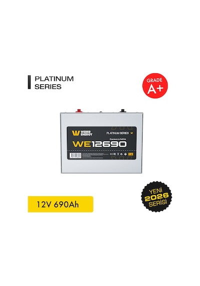 Werer Energy 12V 690Ah LiFePO4 Platinum Series Bluetooth'lu Lityum Demir Fosfat Akü