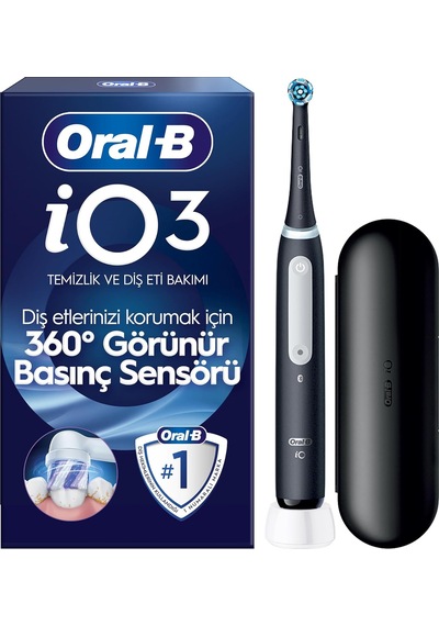 Oral-b Io3 Siyah Şarjlı/elektrikli Diş Fırçası, 1 Fırça Başlığı,