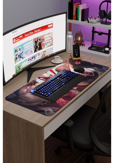 Lyney Genshin Impact Anime Gacha V4 - 90x40 Xxl Gaming Mouse Pad Fare Altlığı