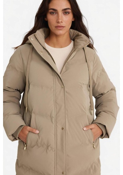 Defacto Regular Fit Kapüşonlu Fermuarlı Parka F2876AX25WN Kahve