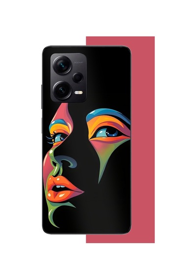Redmi Note 12 Pro Plus Uyumlu Renkli Yüzler Baskılı Silikon Kılıf