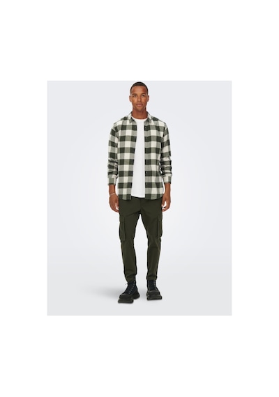 Only & Sons Onsgudmund Ls Checked Shirt Noos Erkek Yeşil Uk Gömlek - 22007112 haki
