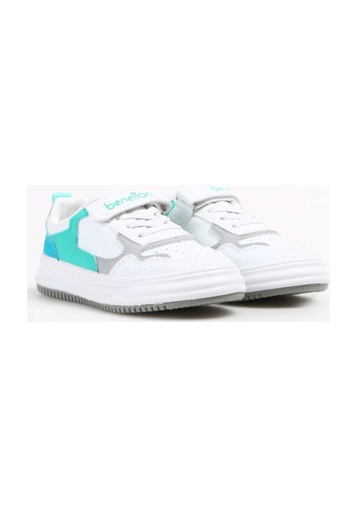 Benetton Beyaz - Gri Erkek Çocuk Sneaker Bnı-10025 Siyah