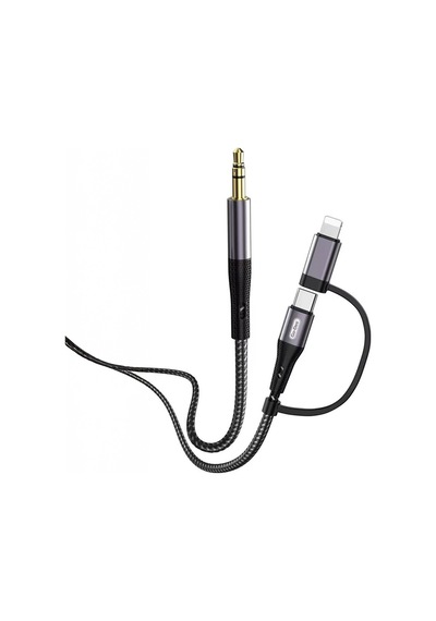 Go Des Gac-172 2in1 Type-c & Lightning To 3.5mm Aux Audio Kablo 1m Siyah Siyah