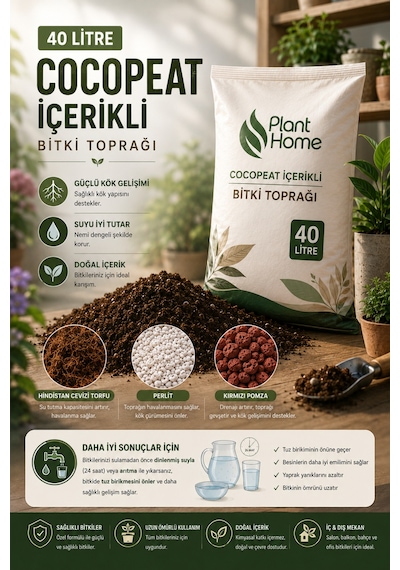 40 Litre Cocopeat İçerikli Bitki Toprağı Perlit & Kırmızı Pomza İçeren Saksı Ve Bahçe Toprağı Diğer