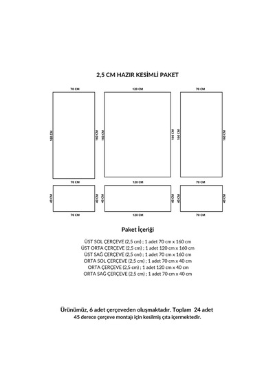 Diecor Dekoratif Boyanabilir Montaja Hazır 2.5cm Duvar Çıtası Kolay Uygulanır Ustalık Gerekmez Dıy Beyaz 2,5 Cm Model:xa261