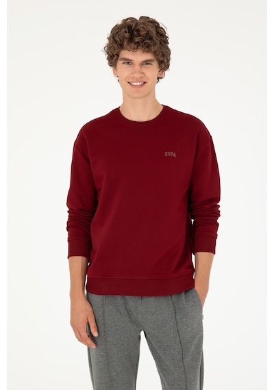 U.S. Polo Assn. Erkek Bordo Basic Sweatshirt 50295148-VR014
