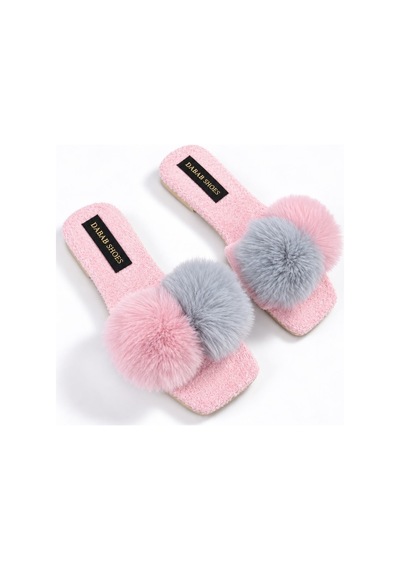 Dabab Shoes Pomella Kadın Pembe Çift Ponponlu Peluş Bantlı Kaymaz Tabanlı Önü Açık Ev Terliği Dabab Shoes Pomella Kadın Pembe Çift Ponponlu Peluş Bantlı Kaymaz Tabanlı Önü Açık Ev Terliği